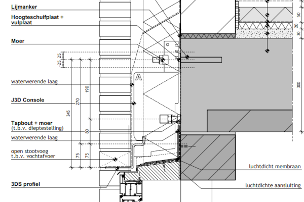 Jordahl geveldragers gedetailleerd in Bouwdetails Online